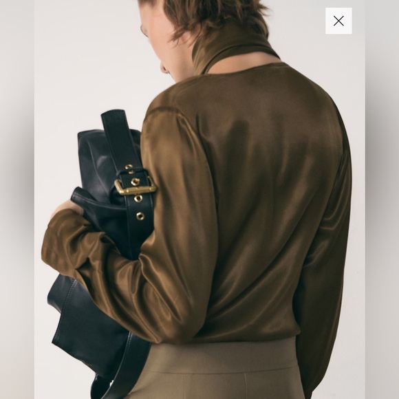 Mango Satin Blouse with Bow - Picture 2 of 8